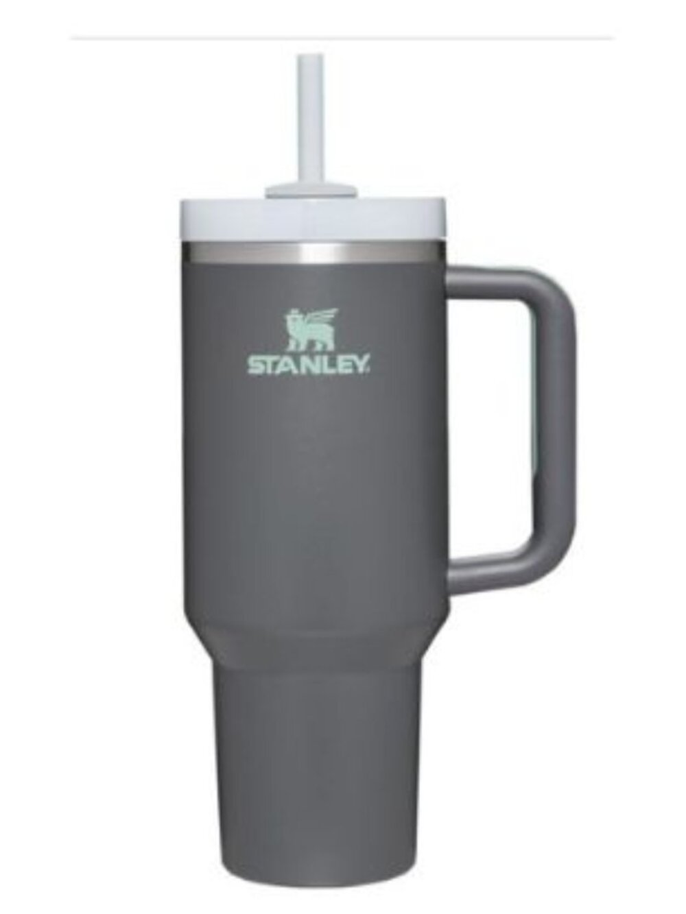 STANLEY QUENCHER 40Z GRAY TUMBLER INSULATED TRAVEL CUP WITH STRAW